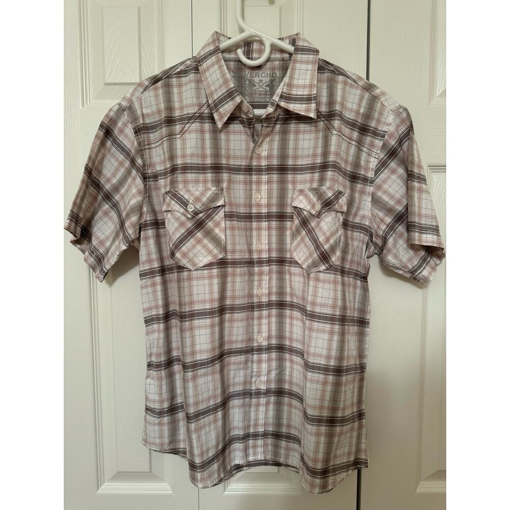 Vercho Clothing Co. Short Sleeve Graphic Shirt Large Brown Button-Up - Men Large